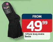5 Pack Ankle Socks