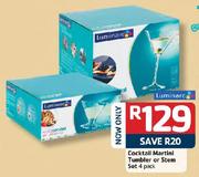 Cocktail Martini Tumbler Or Stem Set 4 Pack