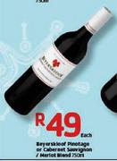Beyerskloof Pinotage Or Cabernet Sauvignon/Merlot Blend-750ml Each