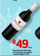 Beyerskloof-Pinotage Or Cabernet Sauvignon/Merlot Blend-750ml Each