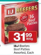 I&J Beefers Beef Patties-800gm