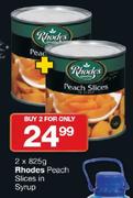 Rhodes Peach Slices In Syrup-2 x 825gm