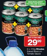 Rhodes Baked Beans In Tomato Sauce-6 x 410gm