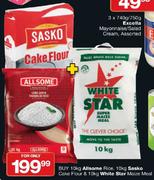 Allsome Rice-10kg, Sasko Cake Flour-10kg & White Star Maize Meal-10kg