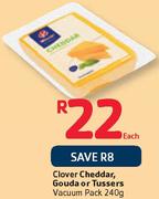 Clover Cheddar, Gouda Or Tussers Vacuum Pack-240g Each