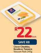 Clover Cheddar,Gouda Or Tussers Vacuum Pack-240g