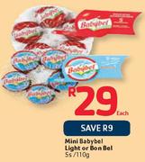 Mini Babybel Light Or Bon Bel- 5's/110g Each