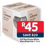 PnP 4-Pack Real Home White Wine Glass Set