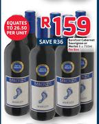 Barefoot Cabernet Sauvignon Or Merlot-6 x 750ml Per Box
