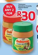 Thokoman Smooth Or Crunchy Peanut Butter-400g