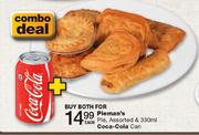 Pieman's Pie Assorted & 330ml+Coca-Cola Can