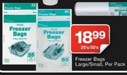 Freezer Bags Large/Small-25/50's Per Pack