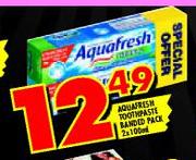 Aquafresh Toothpaste Banded Pack-2x100Ml