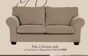 Polo 2 Division Sofa in Cord Ivory or Desert Storm Fabric