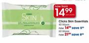 Clicks Skin Essentials 40 Wipes-Per pack
