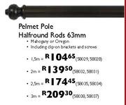 Pelmet Rod Halfround Rods 63mm-2m