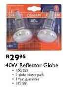 Osram 40W Reflectoe Globe R50,SES-2Globe Blister Pack