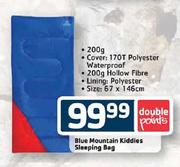 Blue Mountain Kiddies Sleeping Bag (67 x 146cm)-200g