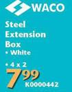 Waco 4x2 Steel Extension Box White K0000442