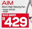 AIM 30cm High Velocity Fan AHV30