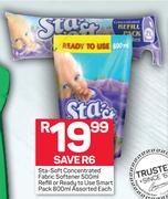 Sta Soft Concentrated Fabric Softener-500ml Refill Or Ready To Use Smart Pack Assorted-800ml Each