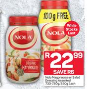 Nola Mayonnaise Or Salad Dressing Assorted-730-780g/850g Each
