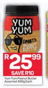 Yum Yum Peanut Butter Assorted-400g Each