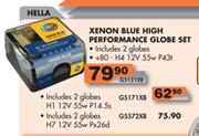 Hella Xenon Blue High Performance Globe Set-2 Globes 55W H7