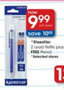 Staedtler 2 Lead Refills Plus Free Pencil-per pack