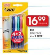 Bic Clic Pens-4 + 2 Free per pack
