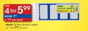4 Marlin 24 Blue Border Labels
