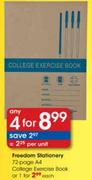 4 Freedom Stationery 72 Page A4 College Exercise Book