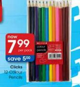 Clicks 12 Colour Pencils-per pack