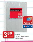 Clicks 10 A4 Clear Sheet Protectors-per pack