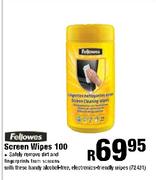Fellowes Screen Wipes 100