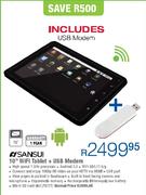sansui 10" WiFi Tablet + USB Modem