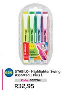 Stabilo-Highlighter Swing Assorted 3 Plus 1 (SC2704)
