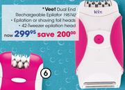 Veet Dual End Rechargeable Epilator(195742)-Each
