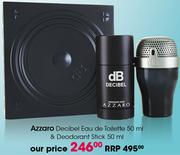 Azzaro Decibel Eau De Toilette-50ml & Deodorant Stick-50ml