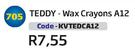 Teddy-Wax Crayons A12 KVTEDCA12