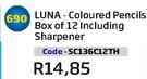 Luna-Coloured Pencils Box Of 12 Including Sharpener SC136C12TH