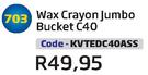 Wax Crayon Medium Bucket C40 KVTEDC40ASS
