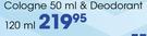 Coty Cologne-50ml & Deodorant-120ml