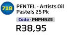 Pentel Arists Oil Pastels(PNPHN25)-25 Pk