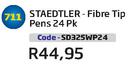Staedtler Fibre Tip Pens(SD325WP24)-24 Pk