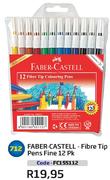 Faber Castell Fibre Tip Pens Fine(FC155112)-12 Pk