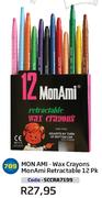 Monami Wax Crayons Monami Rectactable(SCCRA7199)-12 Pk