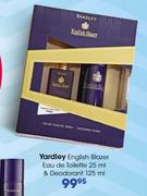 Yardley English Blazer Eau De Toilette-25ml & Deodorant-125ml
