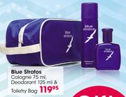 Blue Stratos Cologne-75ml, Deodorant-125ml & Toiletry Bag