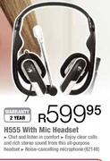 Logitech H555 With Mic Headset 
